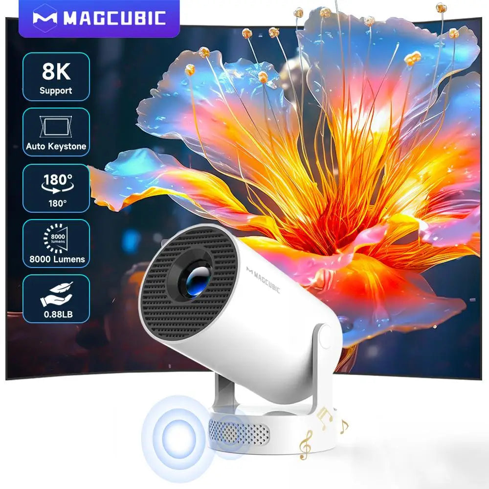 Experience Stunning Clarity with the HY300 Pro+ Mini Projector - 8K WiFi 6, 290 ANSI Lumens, and Android 14 for Ultimate Home Cinema and Outdoor Entertainment
