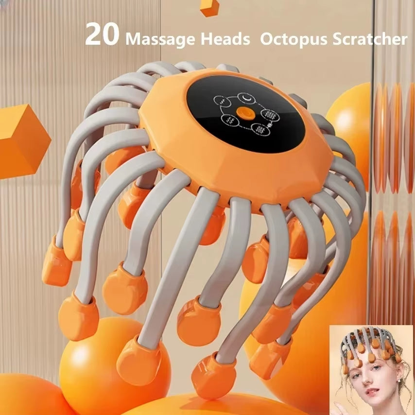 Revitalize Your Scalp with the 20-Head Octopus Massager - Red Light Therapy for Ultimate Stress Relief and Relaxation