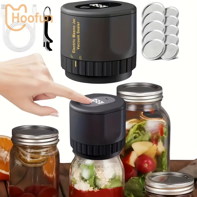 Revolutionize Your Food Storage with the Smart Rechargeable Digital Jar Vacuum Sealer