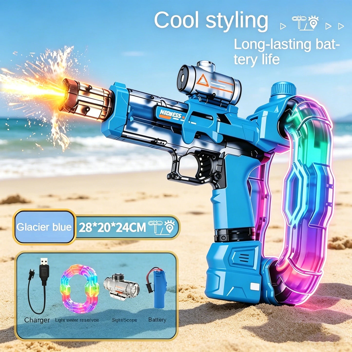 Experience Ultimate Summer Fun with the Electric Water Gun - USB Rechargeable for Ages 14+