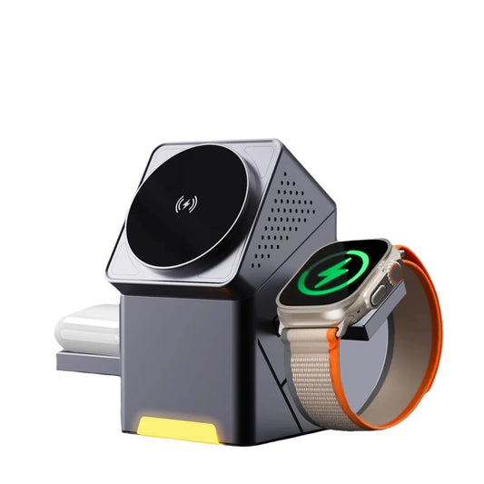 Revolutionary 15W 3-in-1 Magnetic Wireless Charger: Charge Your Apple Watch, iPhone, and AirPods Effortlessly Anywhere!