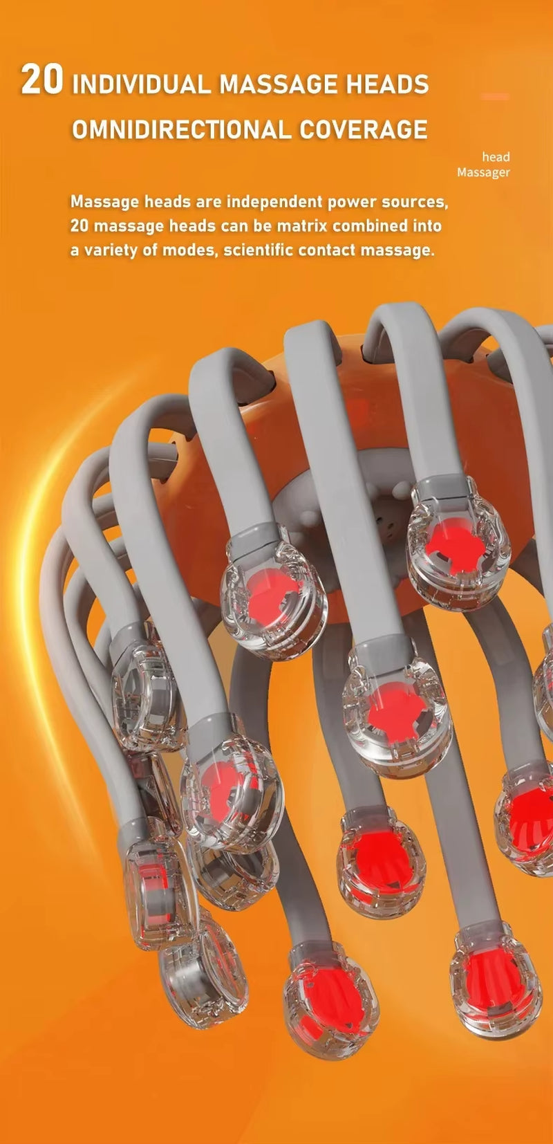 Revitalize Your Scalp with the 20-Head Octopus Massager - Red Light Therapy for Ultimate Stress Relief and Relaxation