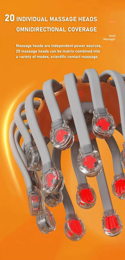 Revitalize Your Scalp with the 20-Head Octopus Massager - Red Light Therapy for Ultimate Stress Relief and Relaxation
