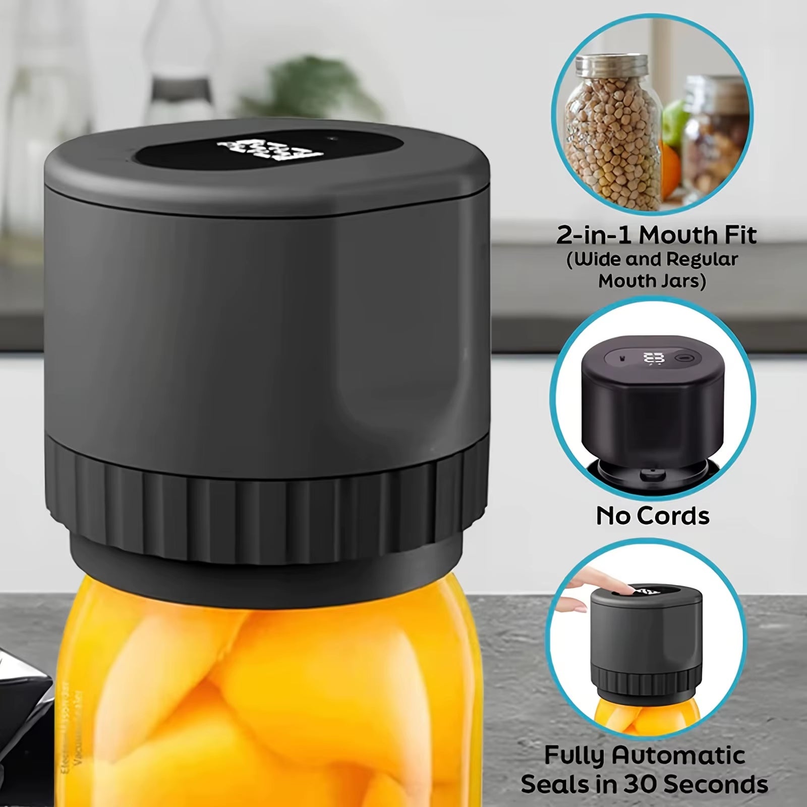 Revolutionize Your Food Storage with the Smart Rechargeable Digital Jar Vacuum Sealer