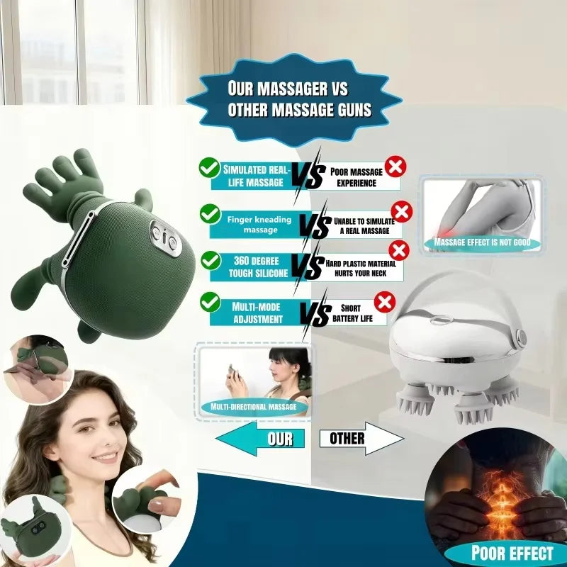 Revolutionary Bionic Wireless Neck and Shoulder Massager: Experience Ultimate Cervical and Trapezius Relief with Advanced 4D Kneading Technology