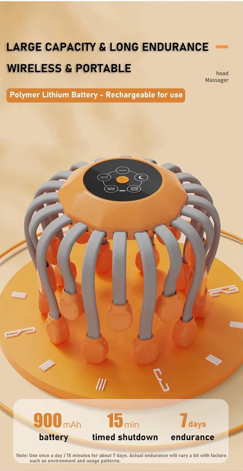 Revitalize Your Scalp with the 20-Head Octopus Massager - Red Light Therapy for Ultimate Stress Relief and Relaxation