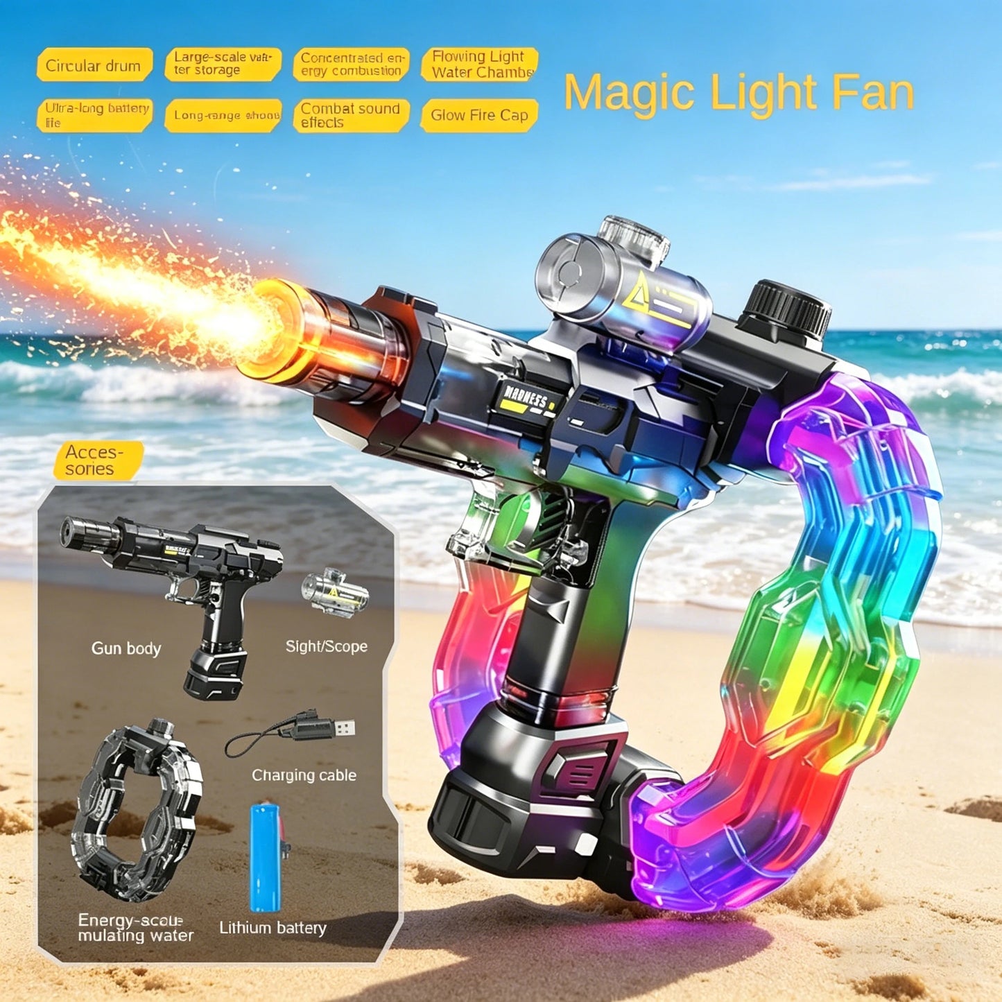 Experience Ultimate Summer Fun with the Electric Water Gun - USB Rechargeable for Ages 14+
