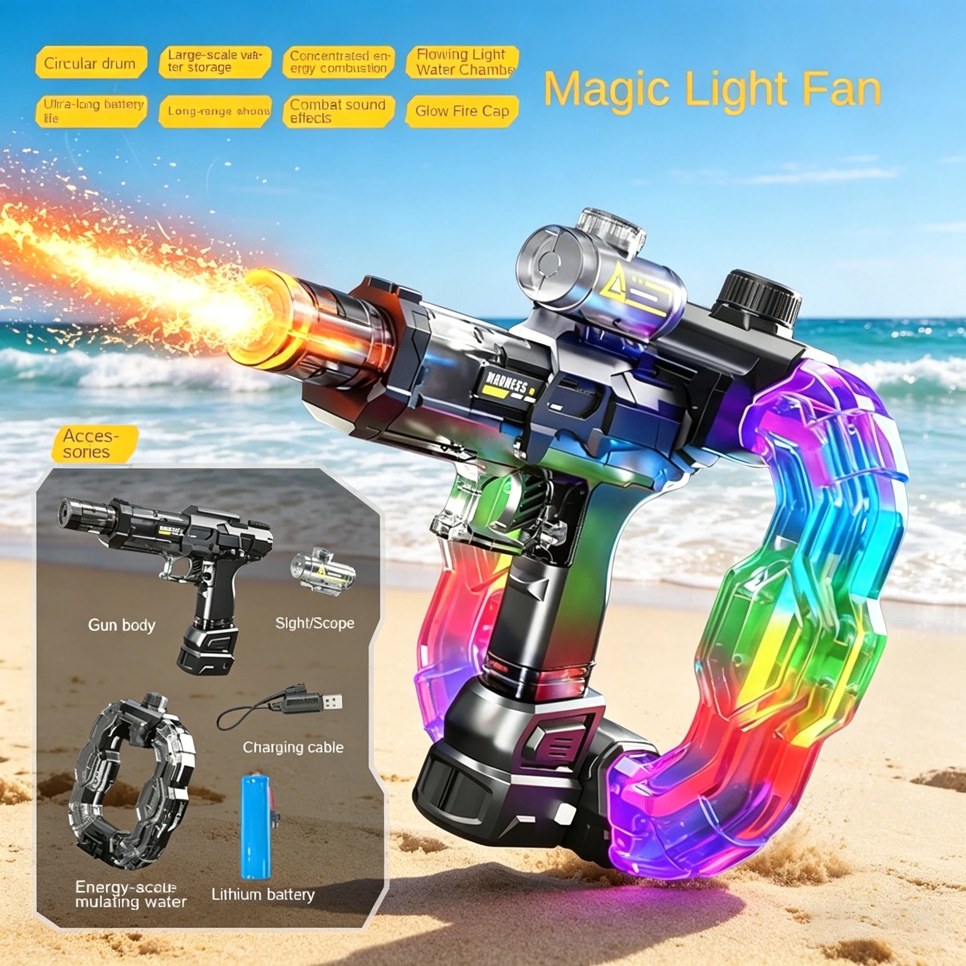 Experience Ultimate Summer Fun with the Electric Water Gun - USB Rechargeable for Ages 14+