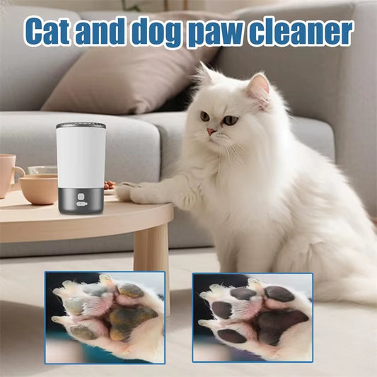 Revolutionary Automatic Portable Pet Paw Cleaner - Gentle Silicone Brush, USB-C Rechargeable & Waterproof for Happy, Clean Paws!