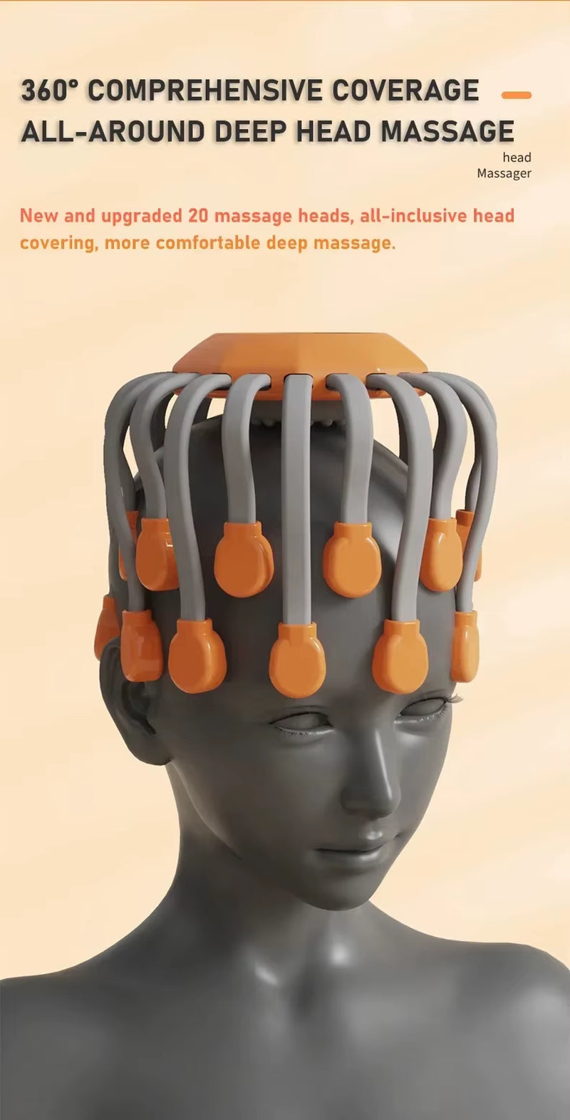 Revitalize Your Scalp with the 20-Head Octopus Massager - Red Light Therapy for Ultimate Stress Relief and Relaxation