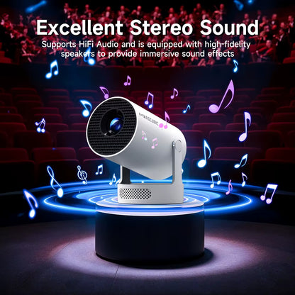 Experience Stunning Clarity with the HY300 Pro+ Mini Projector - 8K WiFi 6, 290 ANSI Lumens, and Android 14 for Ultimate Home Cinema and Outdoor Entertainment