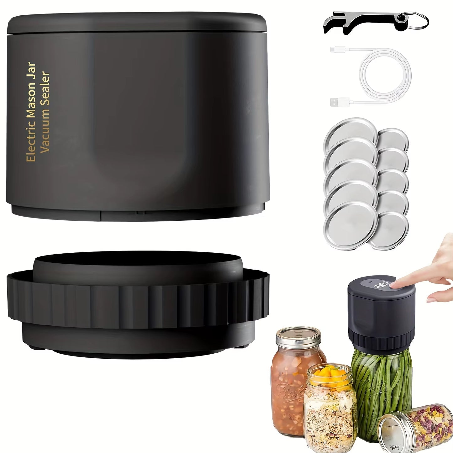 Revolutionize Your Food Storage with the Smart Rechargeable Digital Jar Vacuum Sealer