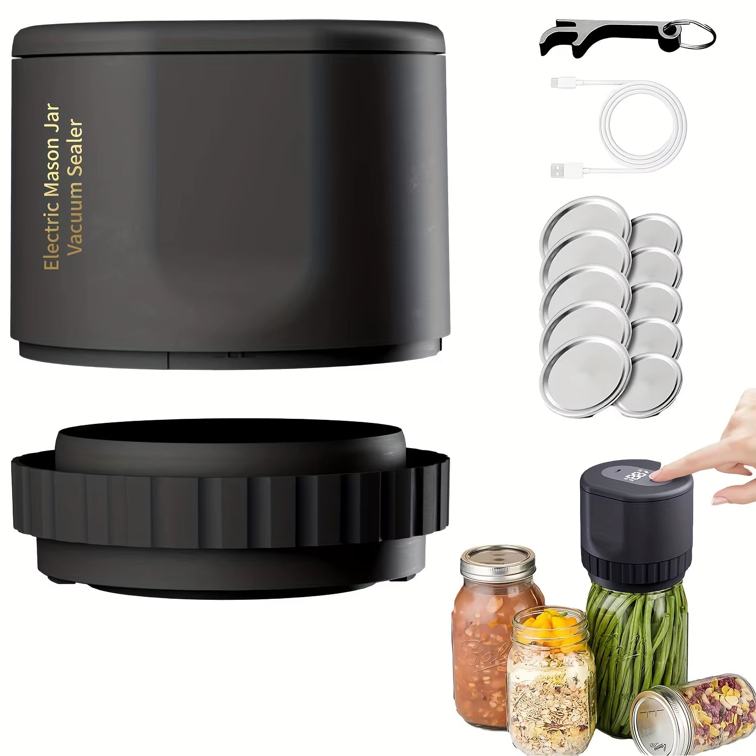Revolutionize Your Food Storage with the Smart Rechargeable Digital Jar Vacuum Sealer