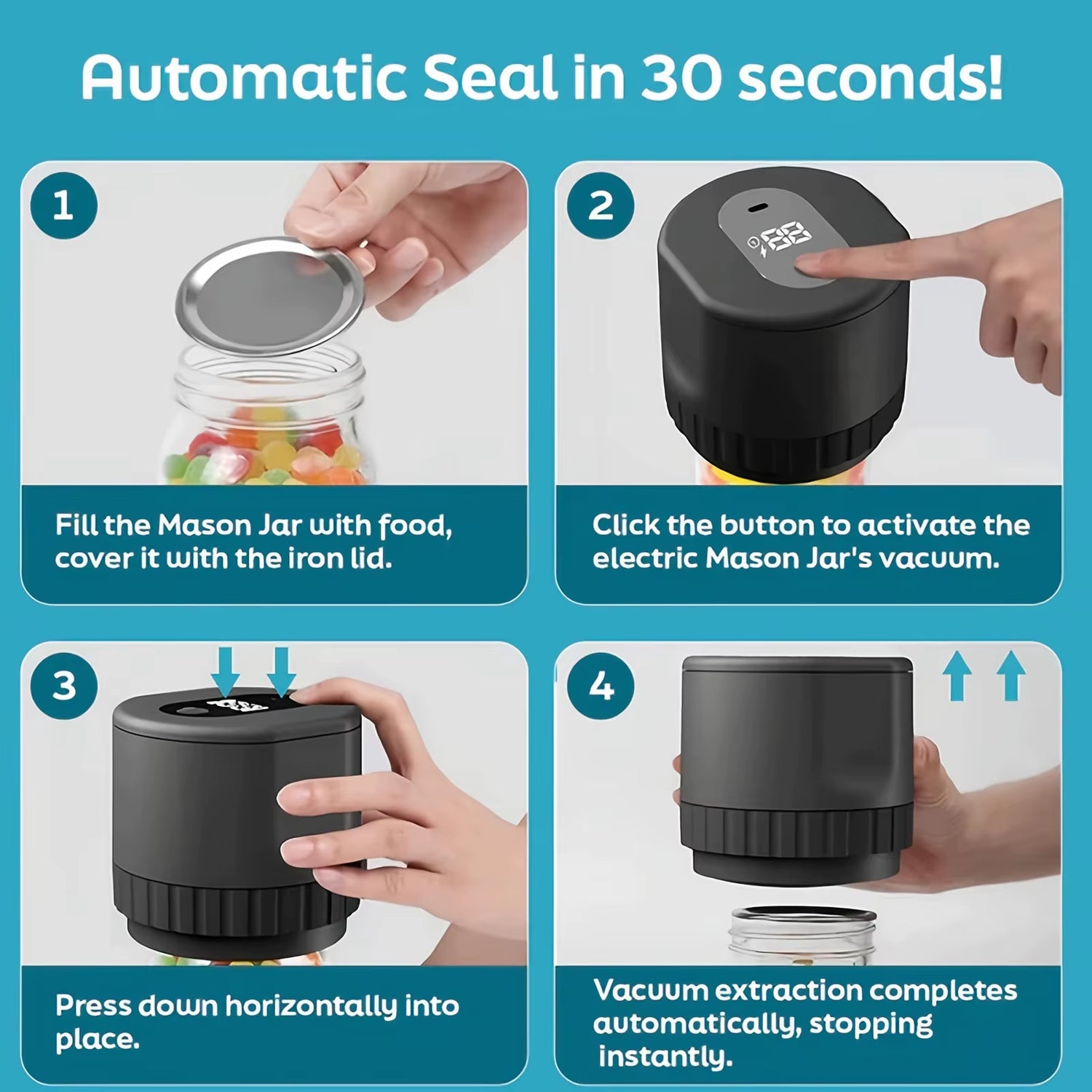 Revolutionize Your Food Storage with the Smart Rechargeable Digital Jar Vacuum Sealer