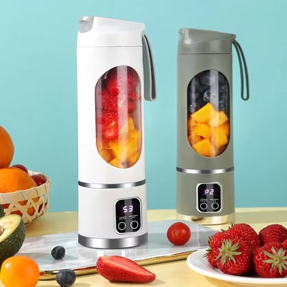 Unleash Your Inner Chef with the 10-Blade Portable Fruit Juicer - 450ml Capacity, 3-Speed USB Rechargeable Blender for Smoothies and Ice Crushing