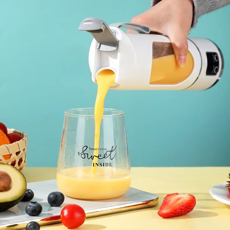 Unleash Your Inner Chef with the 10-Blade Portable Fruit Juicer - 450ml Capacity, 3-Speed USB Rechargeable Blender for Smoothies and Ice Crushing